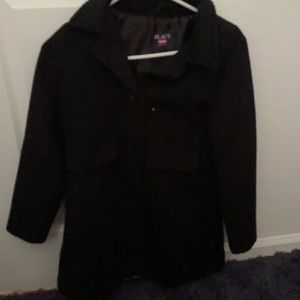a black coat with glitter on it from PLACE
